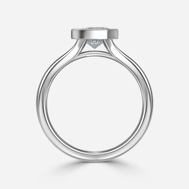 London White Gold Bezel-Set Engagement Ring