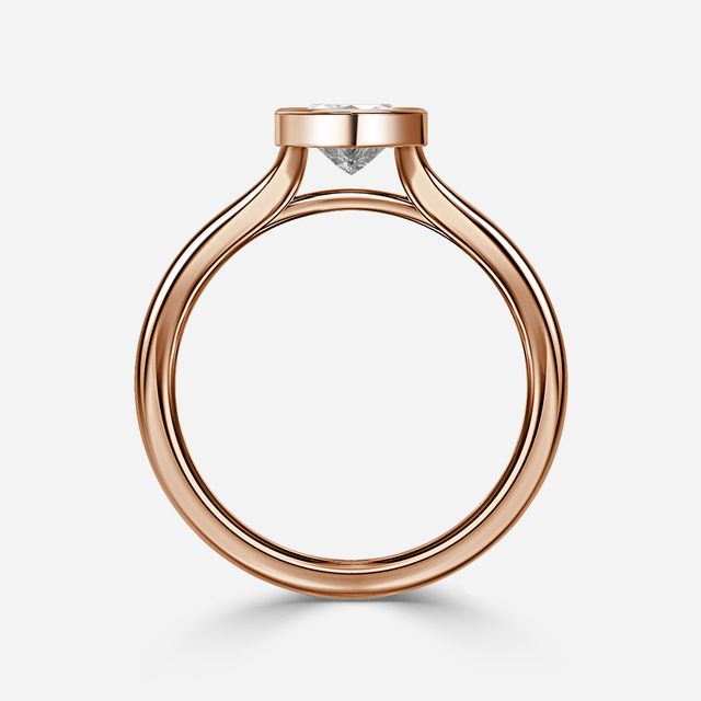 London Rose Gold Bezel-Set Engagement Ring