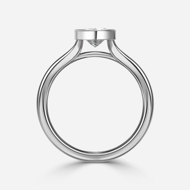 London Platinum Bezel-Set Engagement Ring