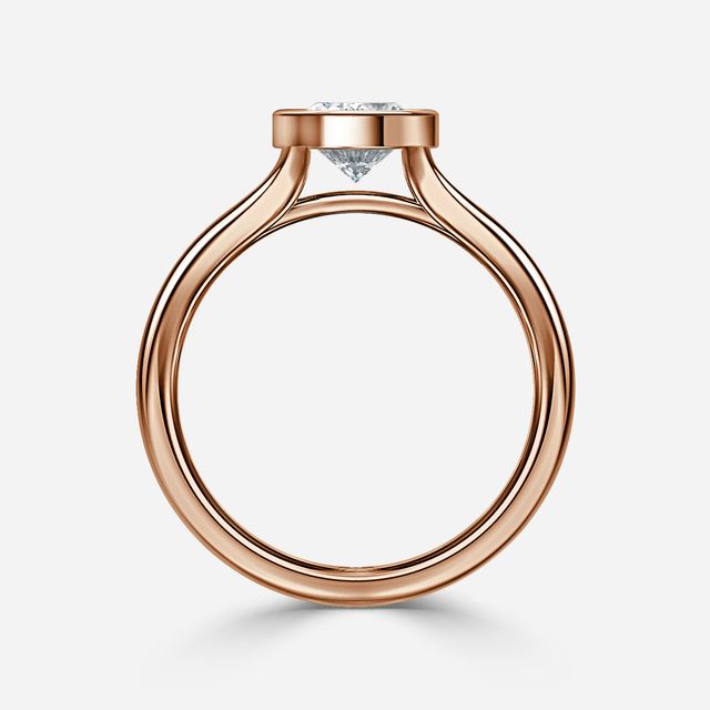 London Rose Gold Bezel-Set Engagement Ring