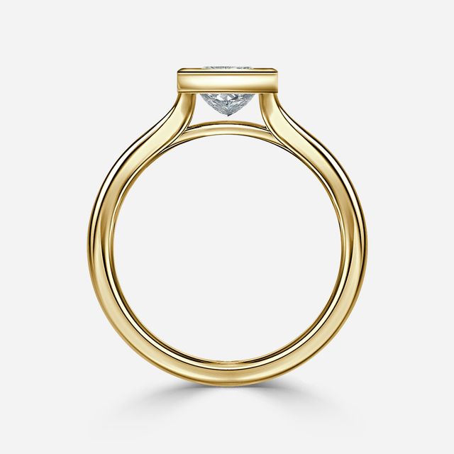 London Yellow Gold Bezel-Set Engagement Ring