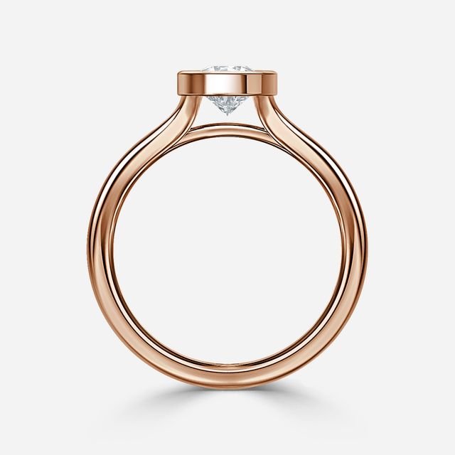 London Rose Gold Bezel-Set Engagement Ring