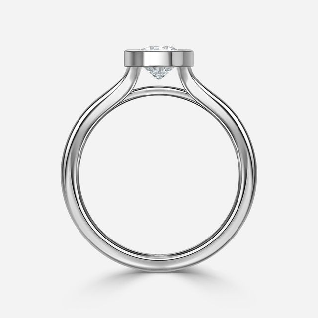 London Platinum Bezel-Set Engagement Ring