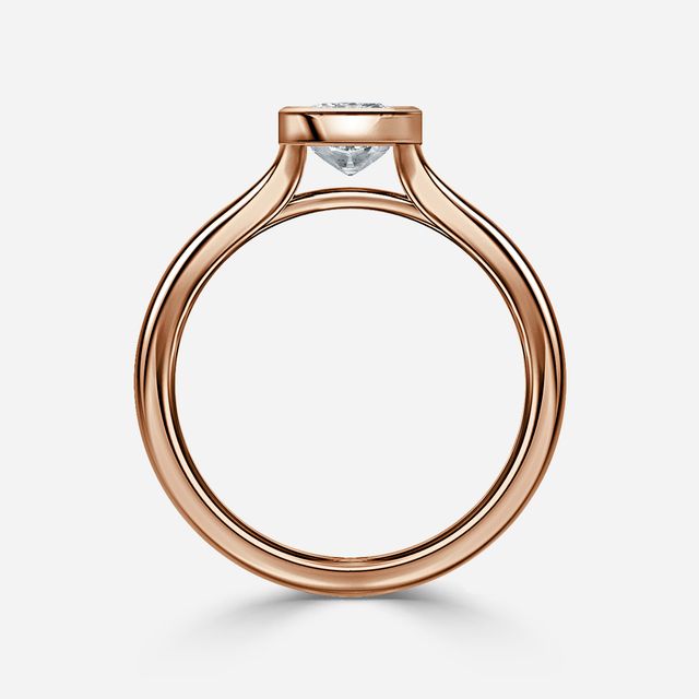 London Rose Gold Bezel-Set Engagement Ring