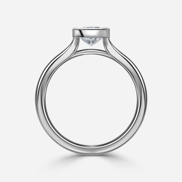 London Platinum Bezel-Set Engagement Ring