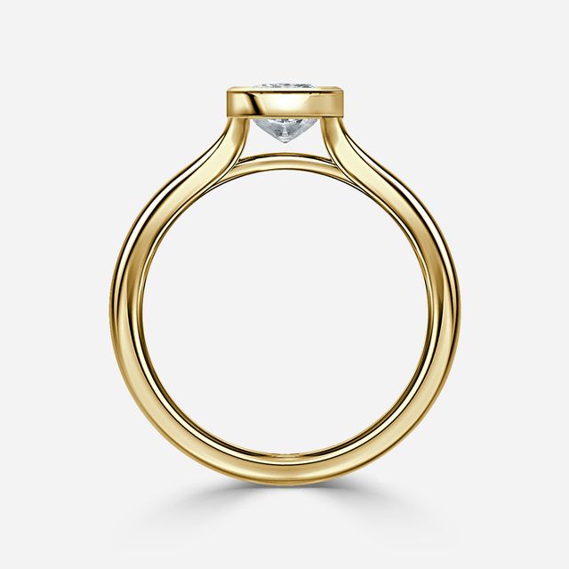 London Yellow Gold Bezel-Set Engagement Ring