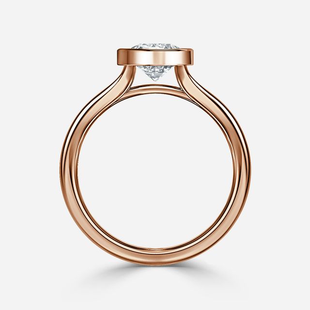 London Rose Gold Bezel-Set Engagement Ring