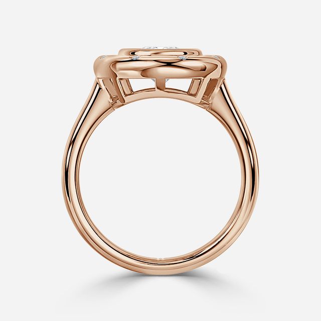 Starry Night Rose Gold Unique Engagement Ring