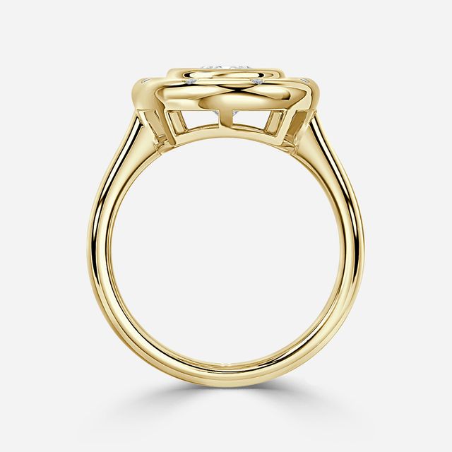 Starry Night Yellow Gold Bezel Engagement Ring