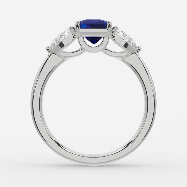 1 Carat Lab Grown Asscher Sapphire Ring In White Gold - Vivian