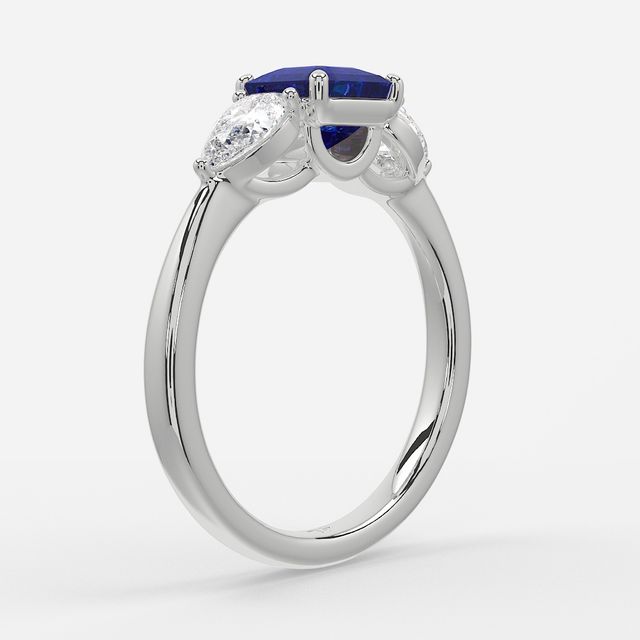 1 Carat Lab Grown Asscher Sapphire Ring In White Gold - Vivian
