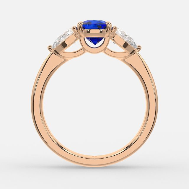 1 Carat Lab Grown Elongated Cushion Sapphire Ring In Rose Gold - Vivian