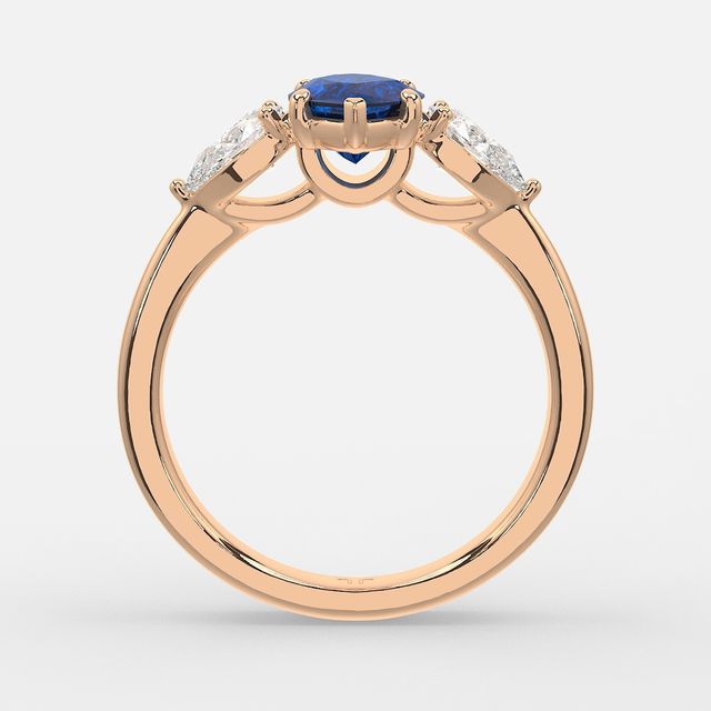 1 Carat Lab Grown Marquise Sapphire Ring In Rose Gold - Vivian