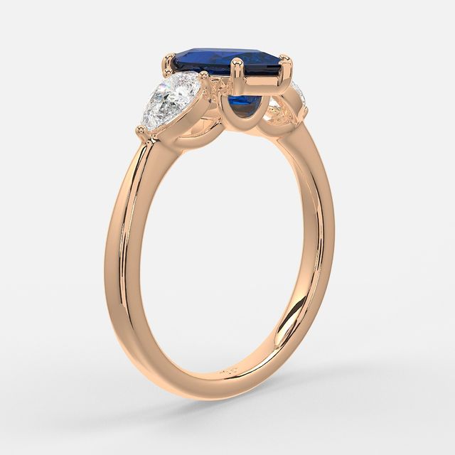 1 Carat Lab Grown Marquise Sapphire Ring In Rose Gold - Vivian