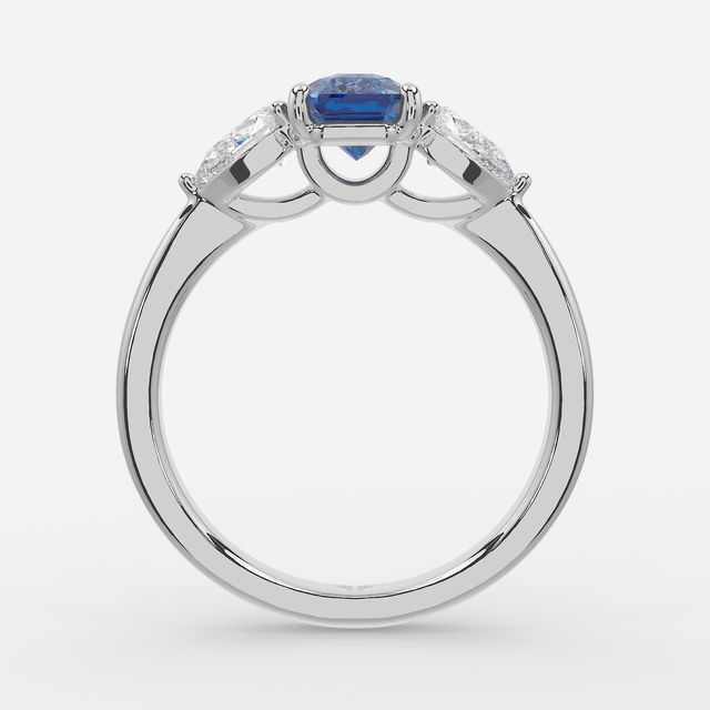 1 Carat Lab Grown Radiant Sapphire Ring In White Gold - Vivian