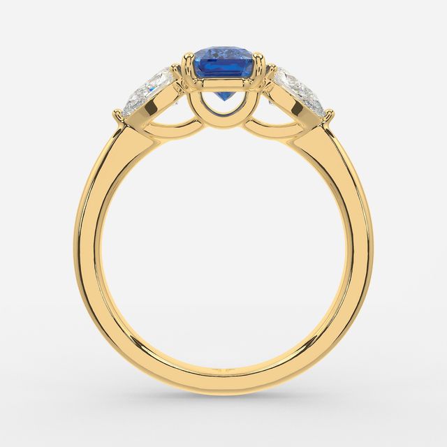 1 Carat Lab Grown Radiant Sapphire Ring In Yellow Gold - Vivian
