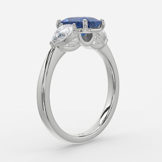 1 Carat Lab Grown Radiant Sapphire Ring In White Gold - Vivian