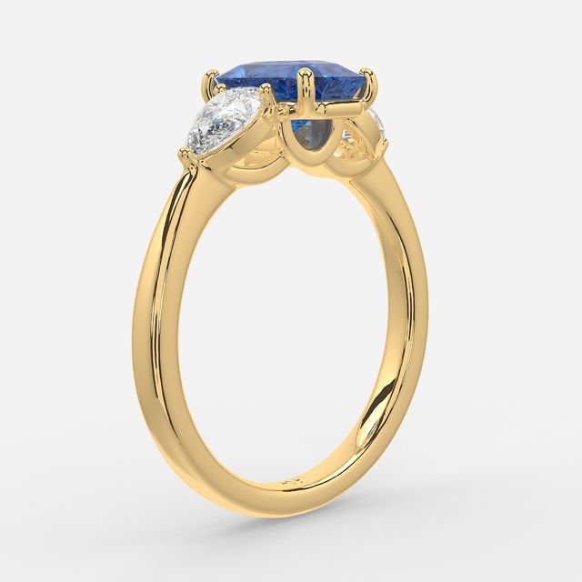 1 Carat Lab Grown Radiant Sapphire Ring In Yellow Gold - Vivian