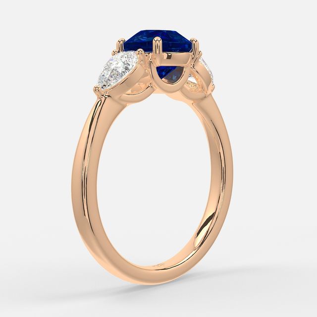 1 Carat Lab Grown Round Sapphire Ring In Rose Gold - Vivian