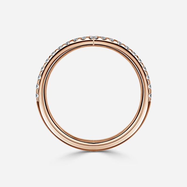 Wishbone Pavé Wedding Ring in Rose Gold