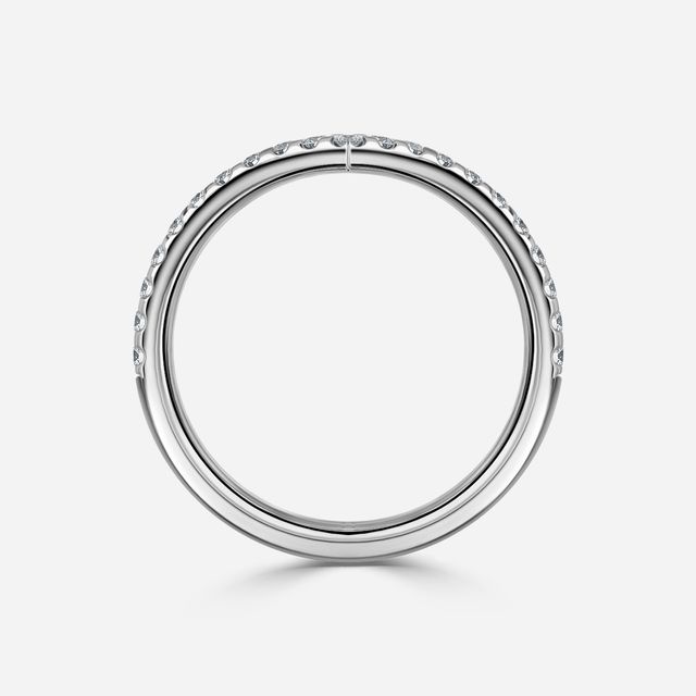 Wishbone Shaped Pavé Wedding Ring in Platinum