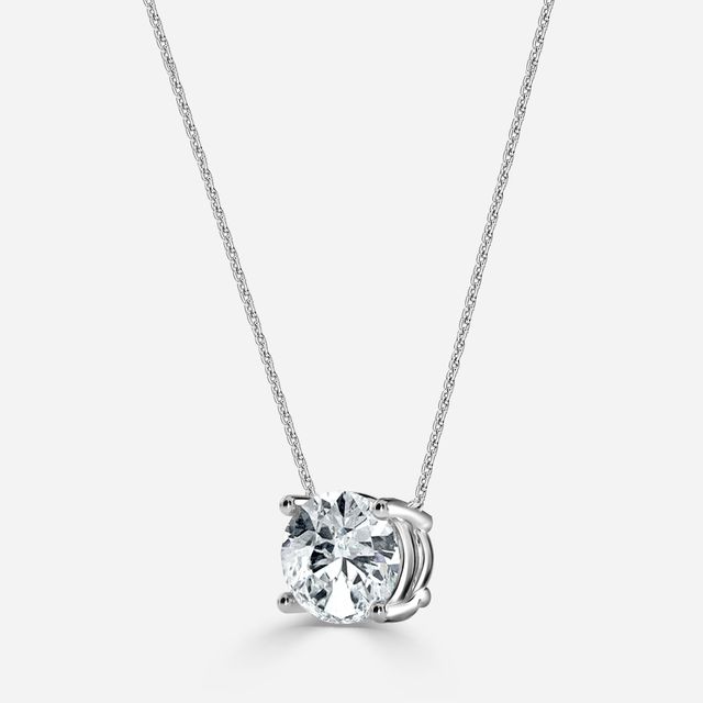 Zendaya Diamond Solitaire Pendant In White Gold