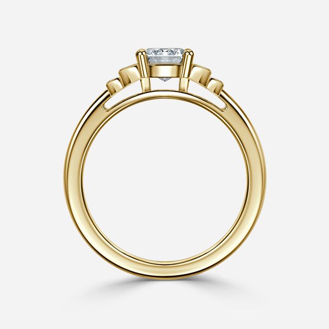 Kaia Yellow Gold Trilogy Engagement Ring