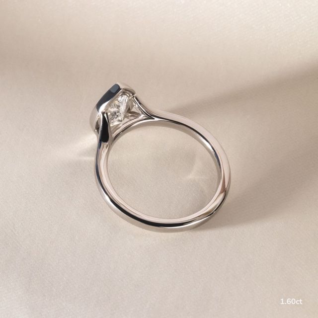 London Platinum Bezel-Set Engagement Ring