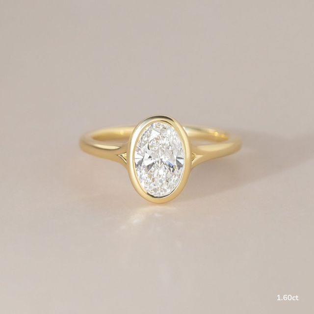 oval bezel engagement ring