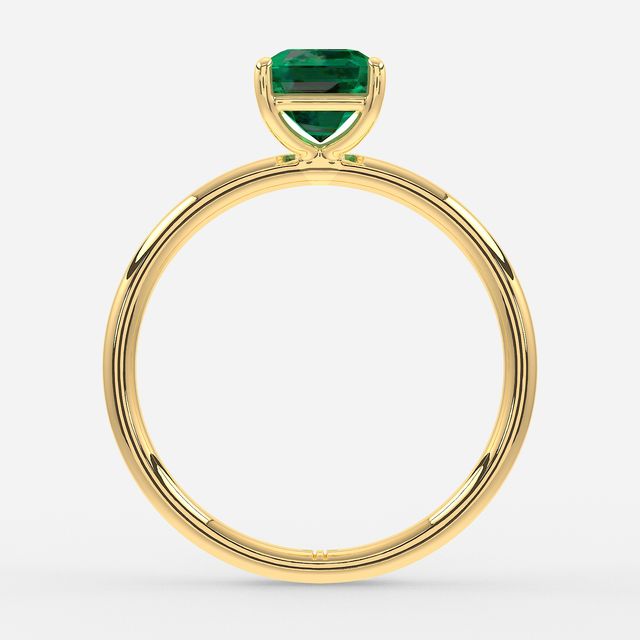 1 Carat Lab Grown Asscher Emerald Ring In Yellow Gold – Chelsea