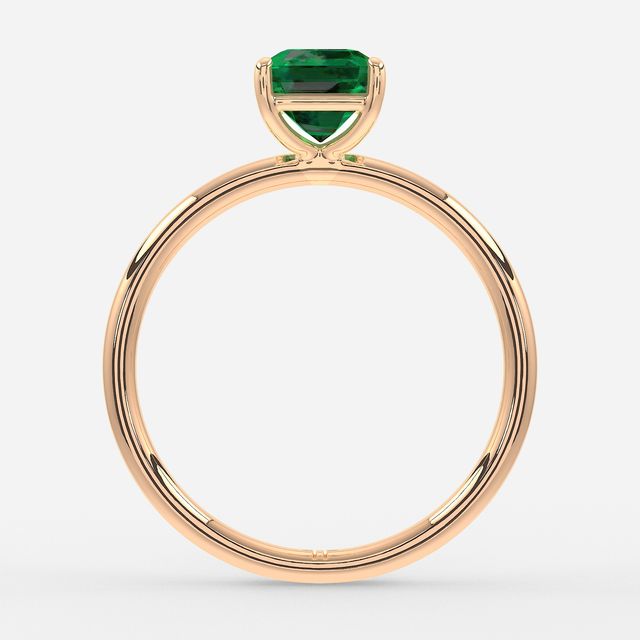 1 Carat Lab Grown Asscher Emerald Ring In Rose Gold – Chelsea