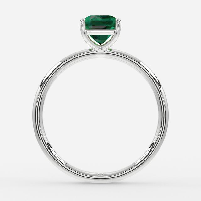 1 Carat Lab Grown Asscher Emerald Ring In White Gold – Chelsea