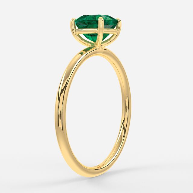 1 Carat Lab Grown Asscher Emerald Ring In Yellow Gold – Chelsea