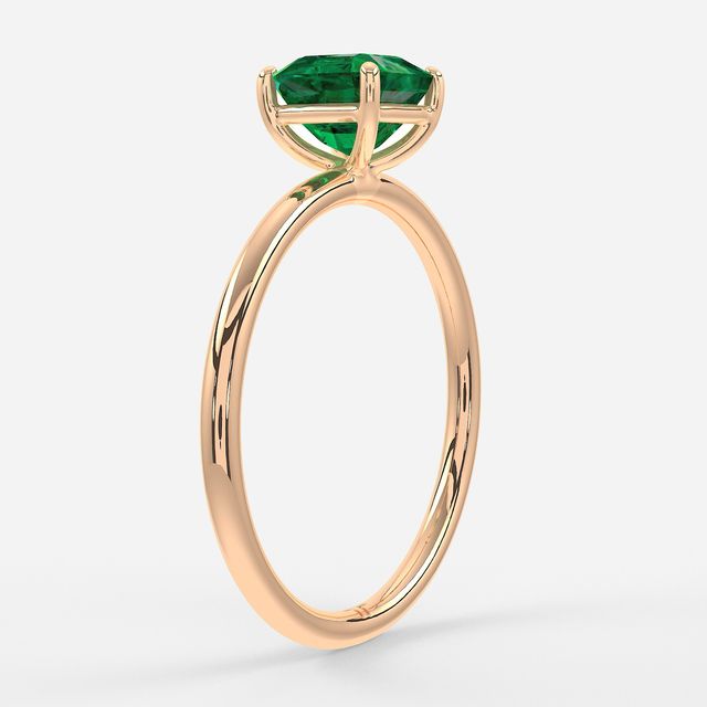 1 Carat Lab Grown Asscher Emerald Ring In Rose Gold – Chelsea