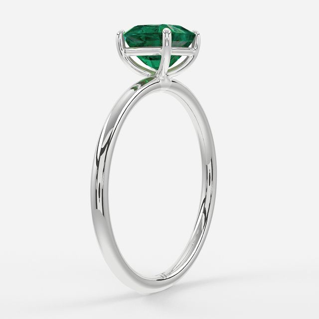 1 Carat Lab Grown Asscher Emerald Ring In White Gold – Chelsea