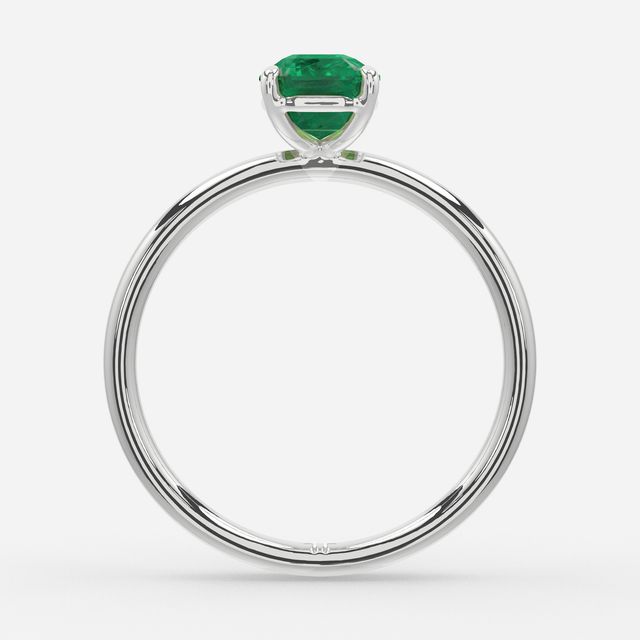 1 Carat Lab Grown Emerald-Cut Emerald Ring In White Gold – Chelsea