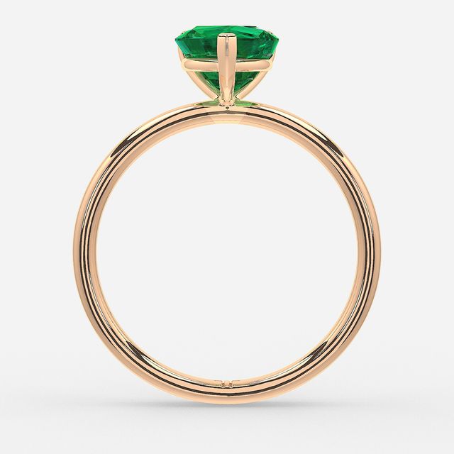 1 Carat Lab Grown Heart Emerald Ring In Rose Gold – Chelsea
