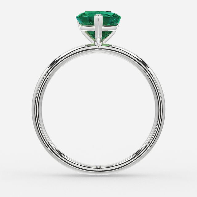 1 Carat Lab Grown Heart Emerald Ring In White Gold – Chelsea