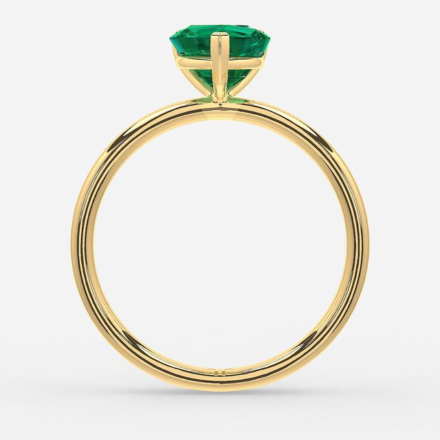 1 Carat Lab Grown Heart Emerald Ring In Yellow Gold – Chelsea