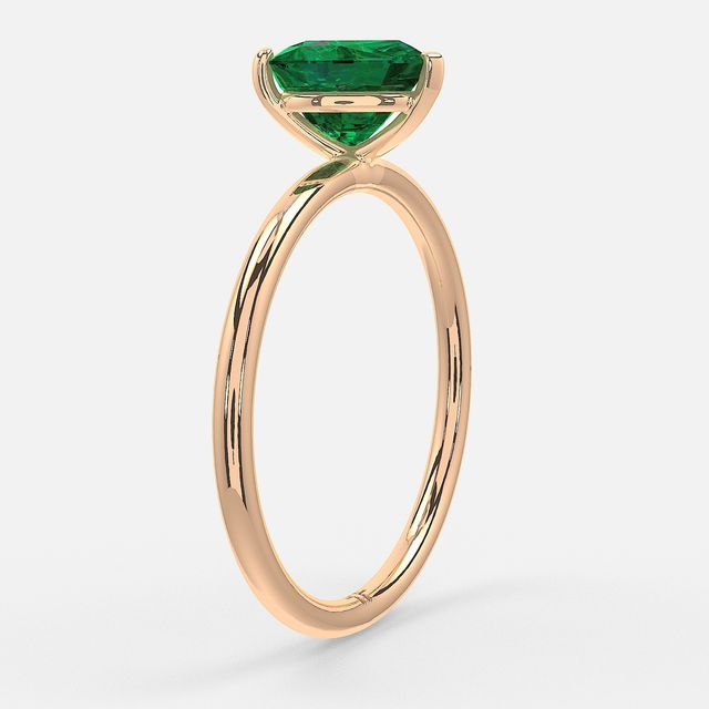1 Carat Lab Grown Heart Emerald Ring In Rose Gold – Chelsea