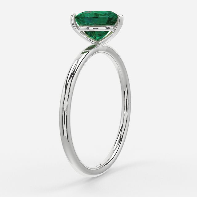 1 Carat Lab Grown Heart Emerald Ring In White Gold – Chelsea