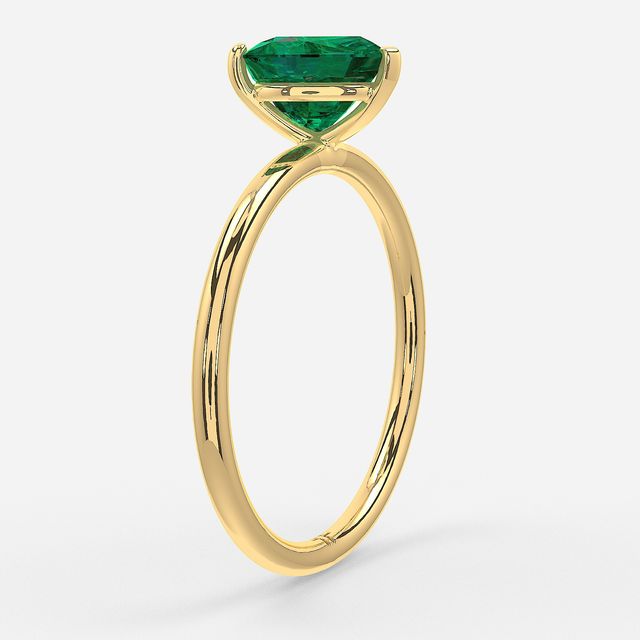 1 Carat Lab Grown Heart Emerald Ring In Yellow Gold – Chelsea