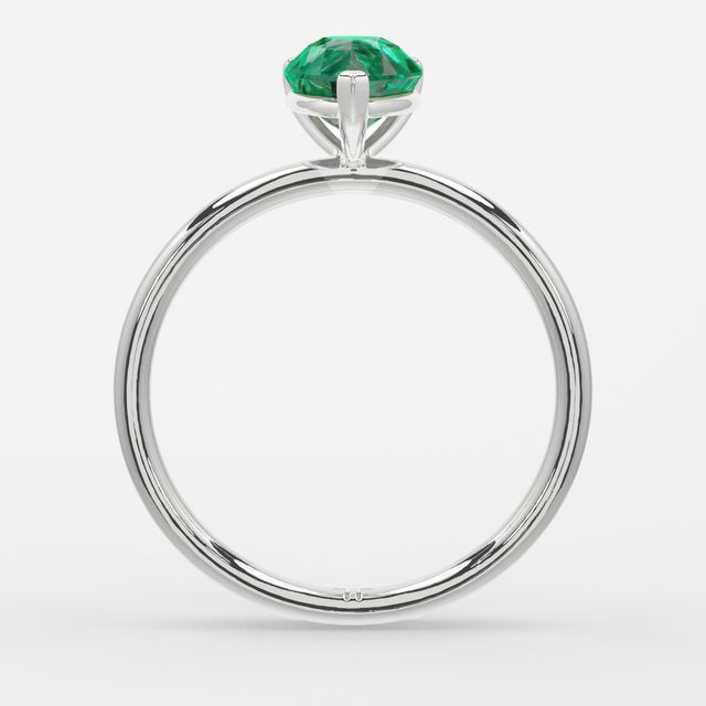 1 Carat Lab Grown Pear Emerald Ring In Platinum – Chelsea