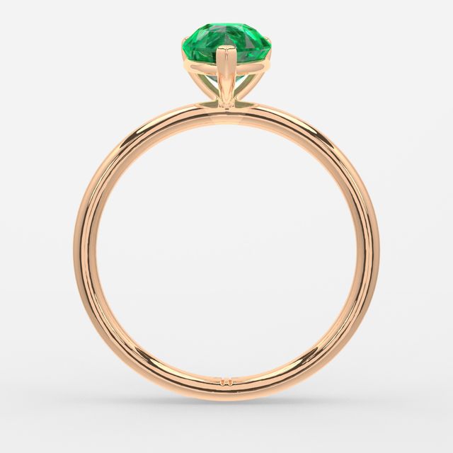 1 Carat Lab Grown Pear Emerald Ring In Rose Gold – Chelsea