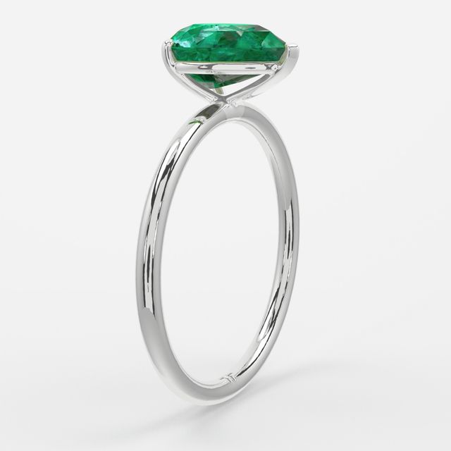 1 Carat Lab Grown Pear Emerald Ring In Platinum – Chelsea