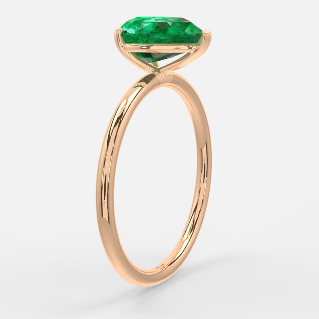1 Carat Lab Grown Pear Emerald Ring In Rose Gold – Chelsea