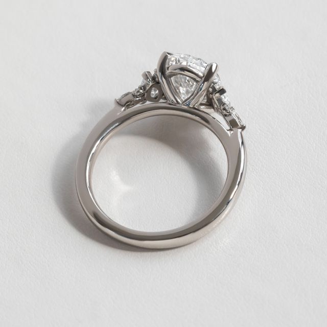 2 Carat Oval Trilogy Engagement Ring In Platinum - Lucia