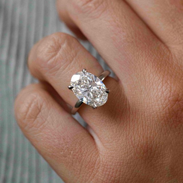 5.00 Carat Oval Cut Hidden Halo Engagement Ring- Jennifer