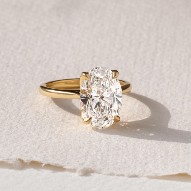 3.40 Carat Oval Solitaire Engagement Ring In Yellow Gold - Aerin