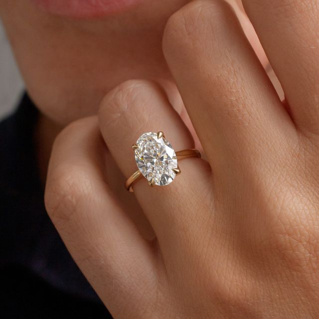 3.40 Carat Oval Solitaire Engagement Ring In Yellow Gold - Aerin